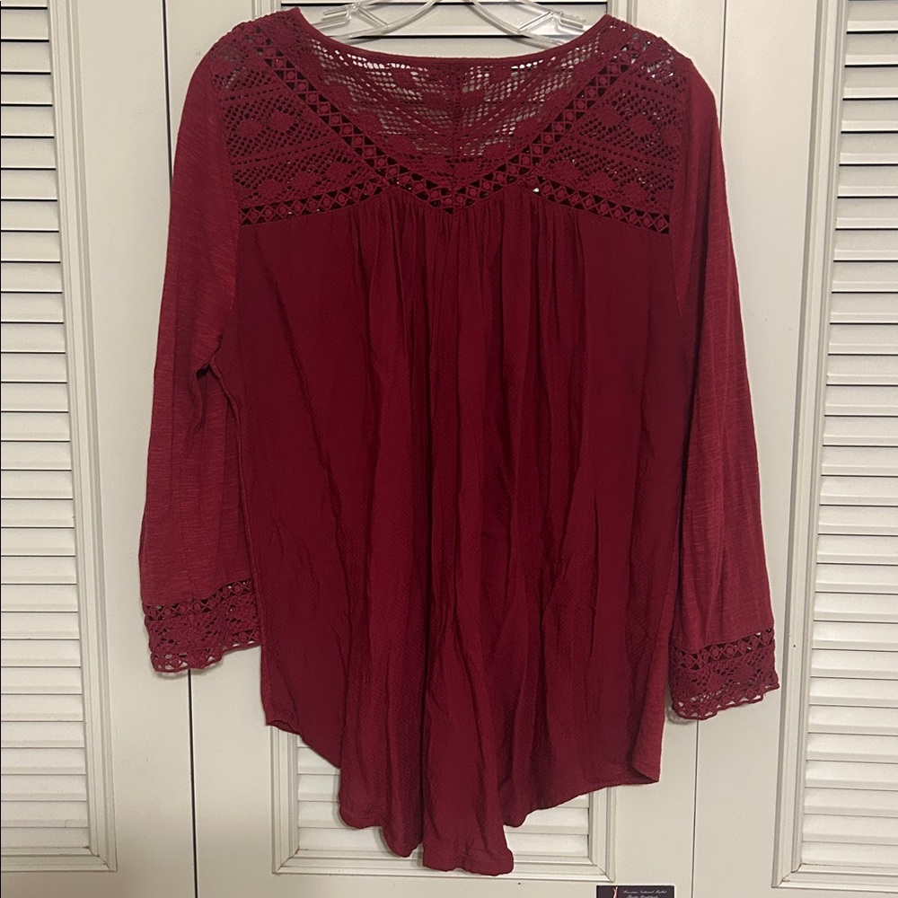 Lucky Brand 3/4 Sleeve Blouse - Picture 6 of 8